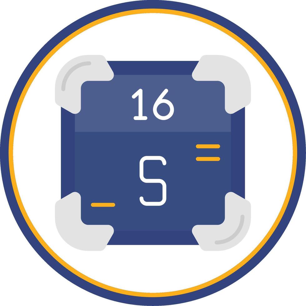 Sulfur Flat Circle Uni Icon vector