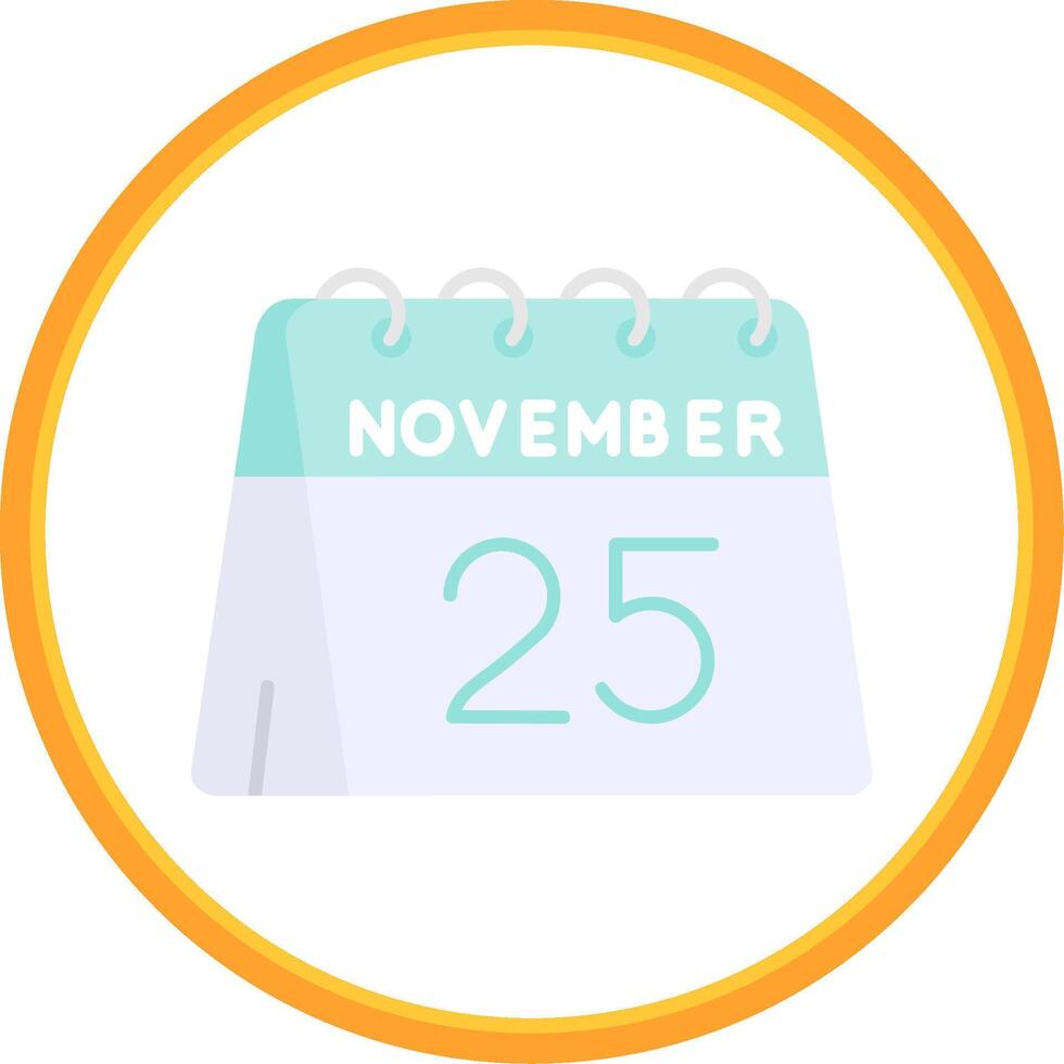 25th of November Flat Circle Uni Icon vector