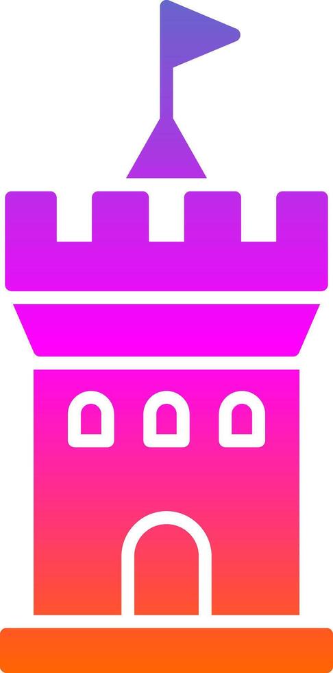 Castle Glyph Gradient Icon vector