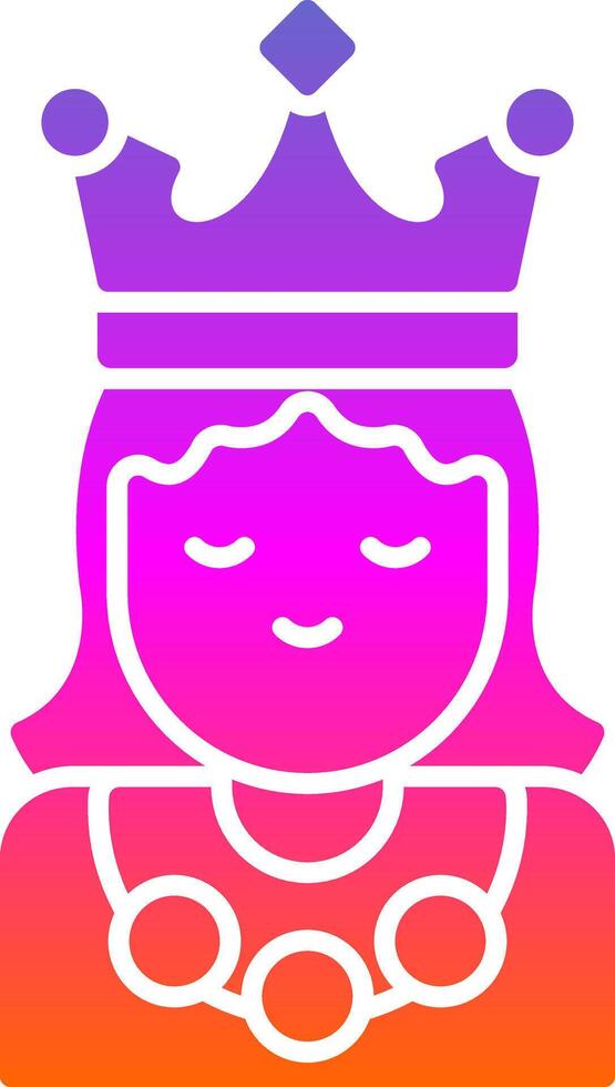 princesa glifo degradado icono vector