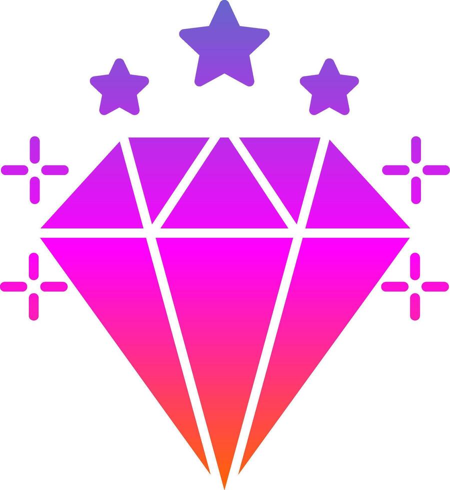 icono de gradiente de glifo de diamante vector