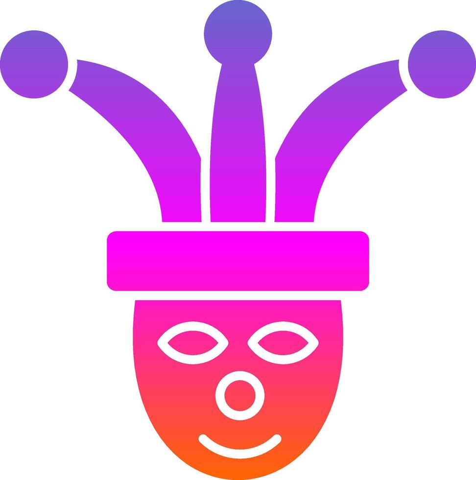 Jester Glyph Gradient Icon vector