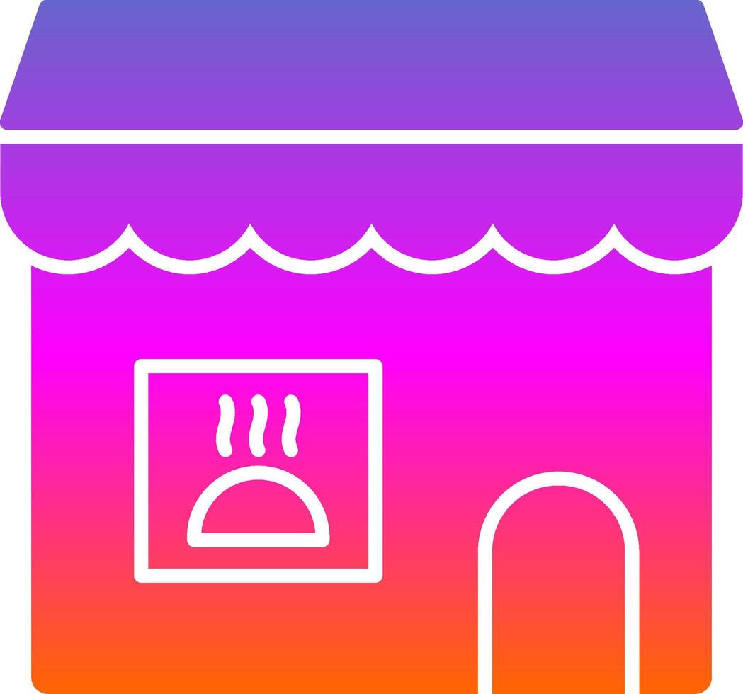 tienda de comestibles Tienda glifo degradado icono vector