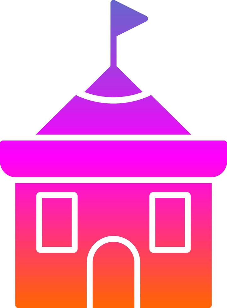 templo glifo degradado icono vector