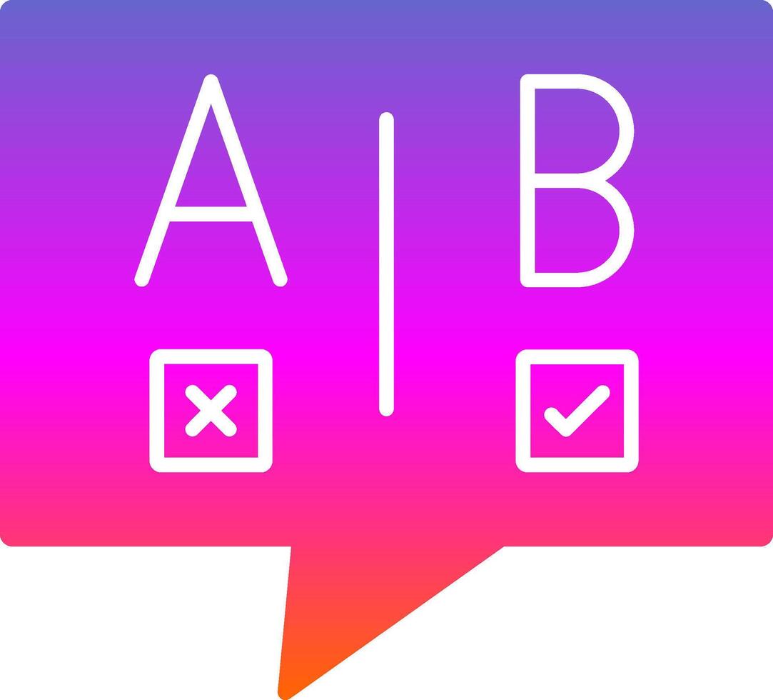 Ab Testing Glyph Gradient Icon vector