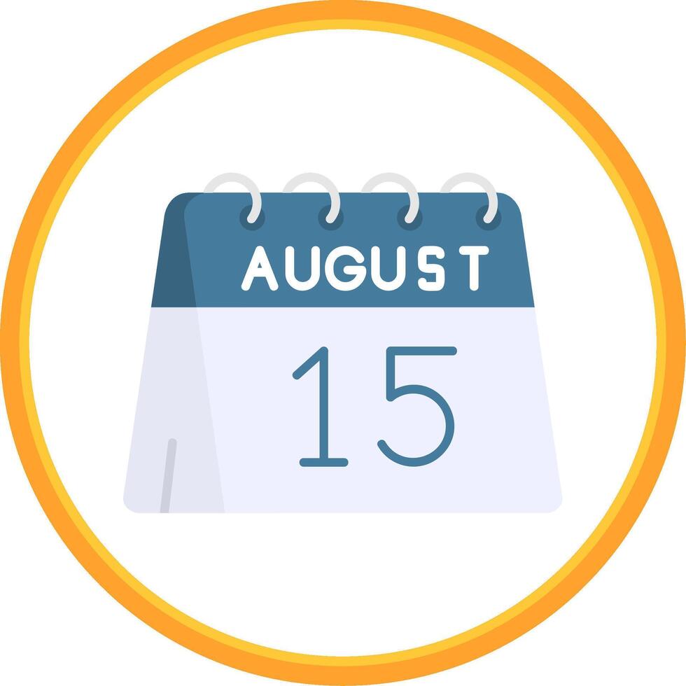 15th of August Flat Circle Uni Icon vector