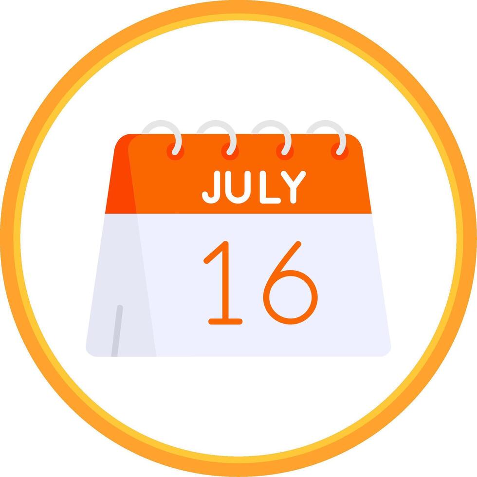 16th of July Flat Circle Uni Icon vector