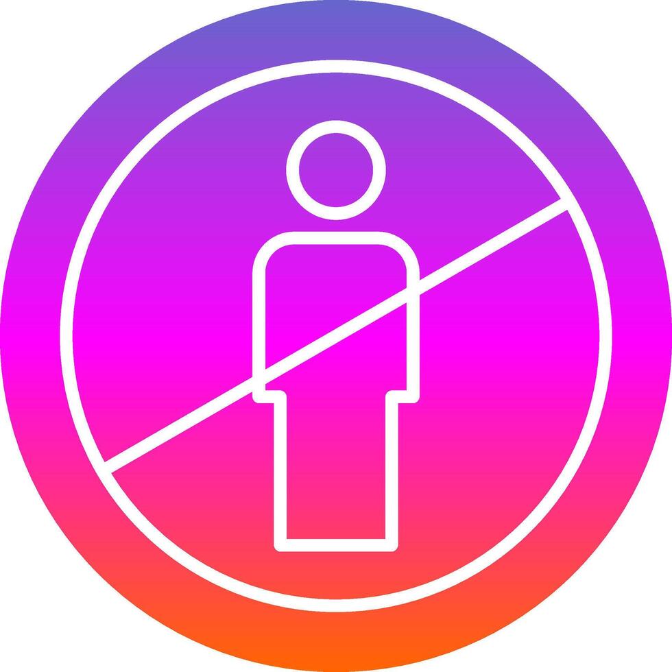 No Entry Glyph Gradient Icon vector