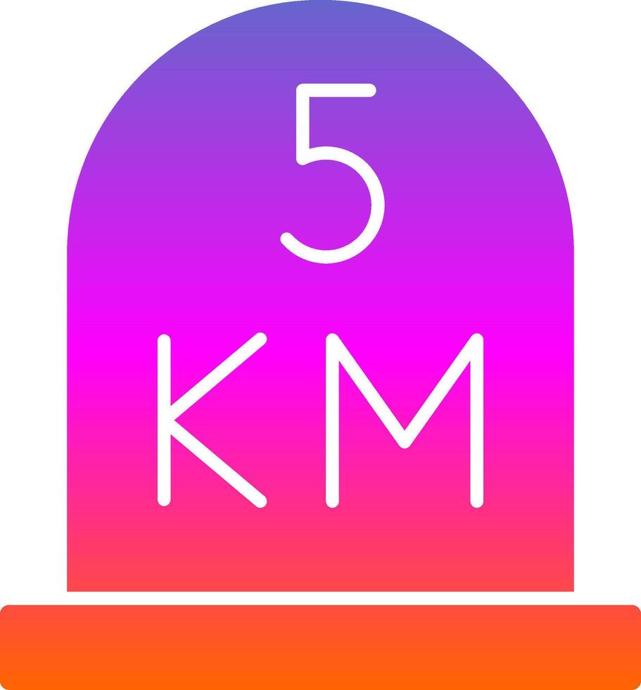kilometer Glyph Gradient Icon vector