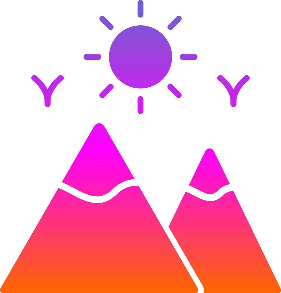 Mountains Glyph Gradient Icon vector