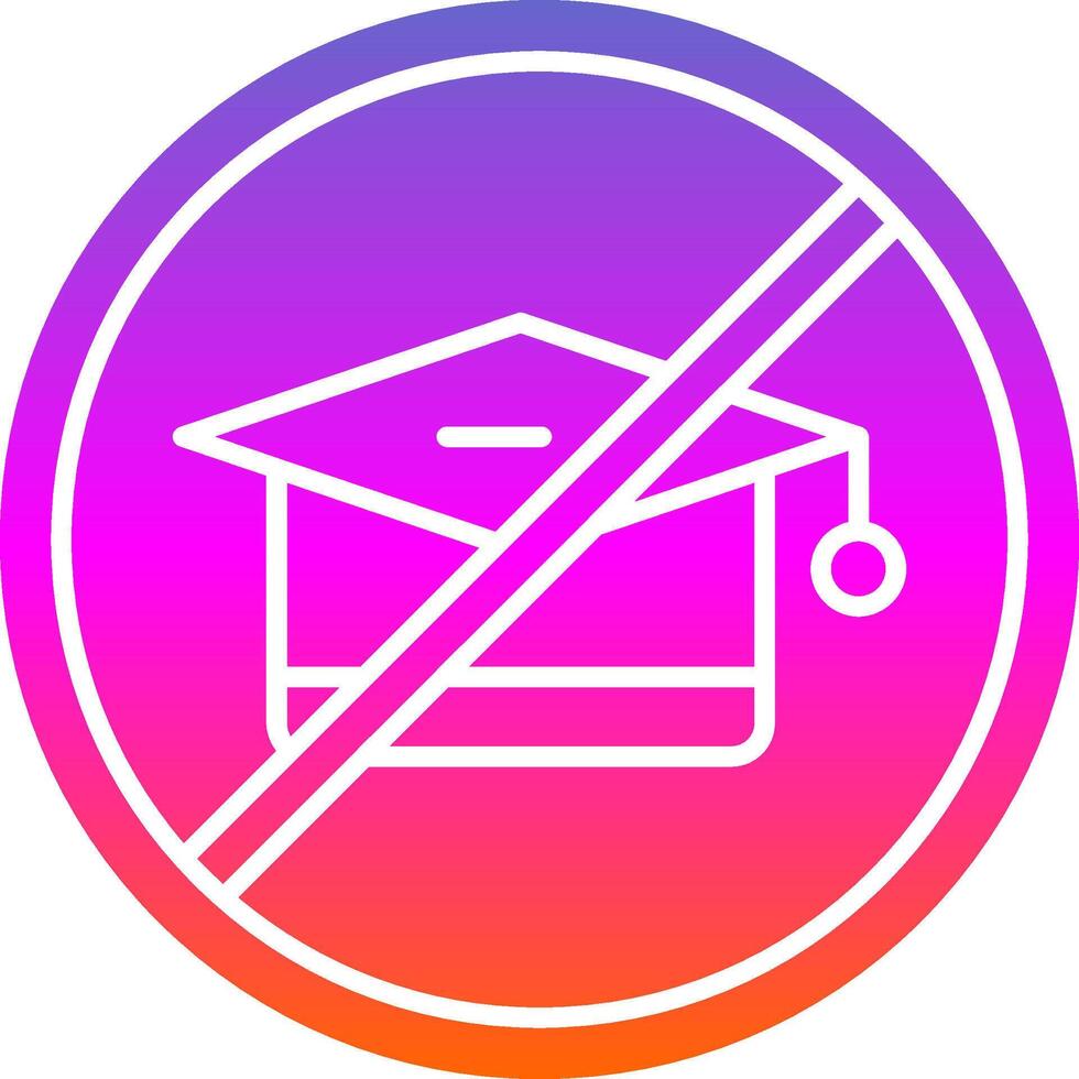 No Education Glyph Gradient Icon vector