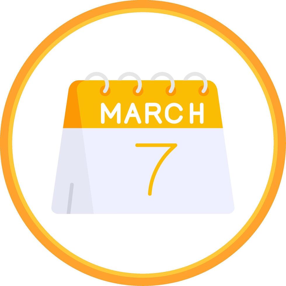 7th of March Flat Circle Uni Icon vector