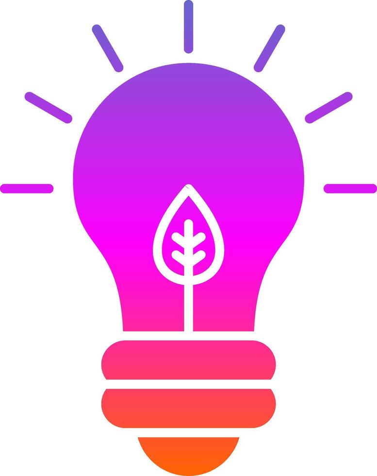 Eco Bulb Glyph Gradient Icon vector