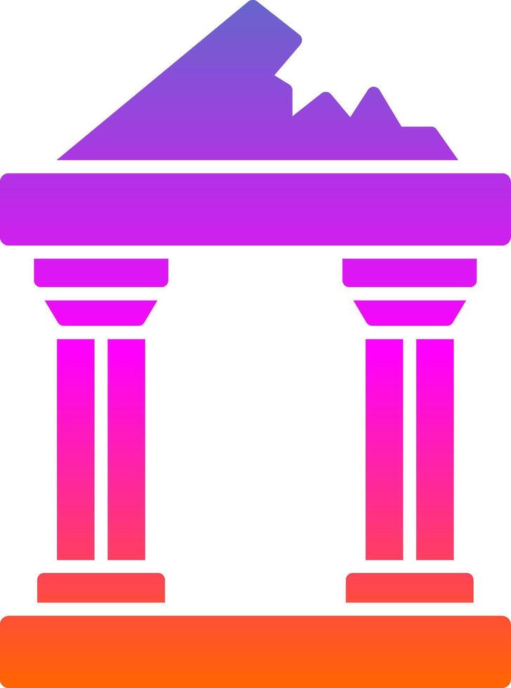 Ruined Glyph Gradient Icon vector