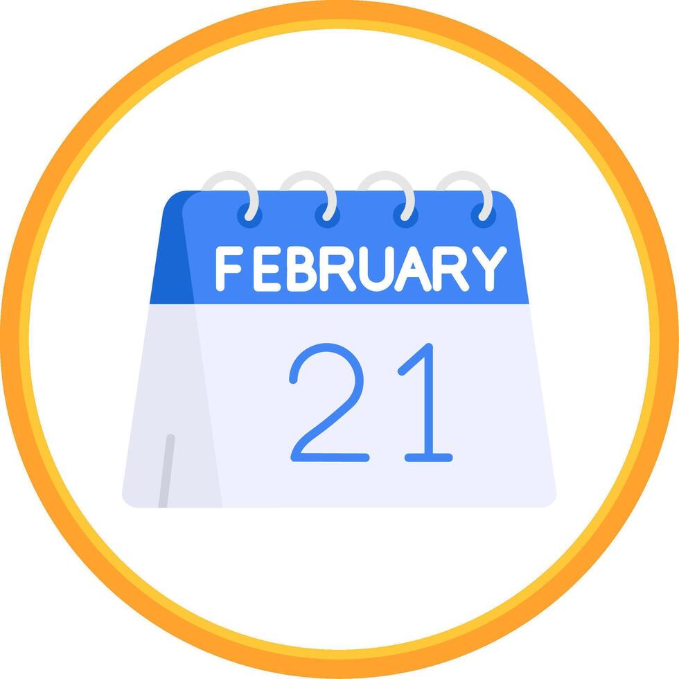 21st of February Flat Circle Uni Icon vector