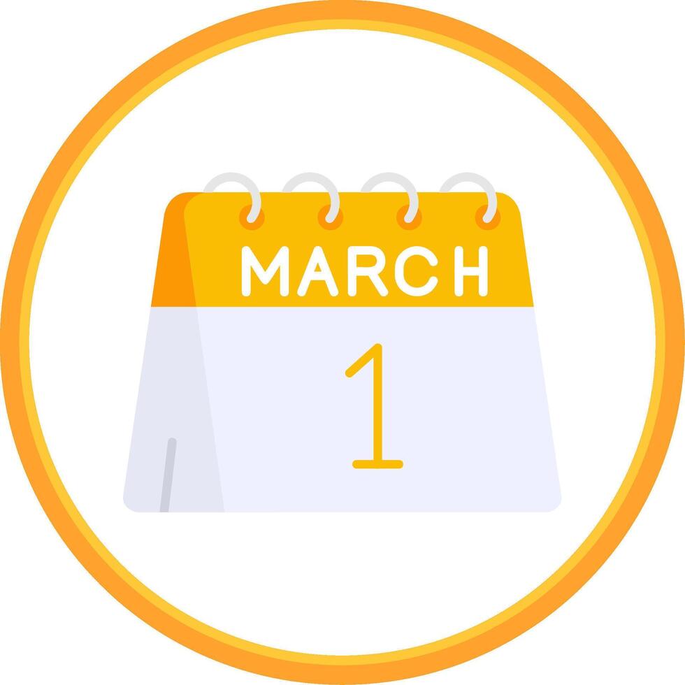 1st of March Flat Circle Uni Icon vector