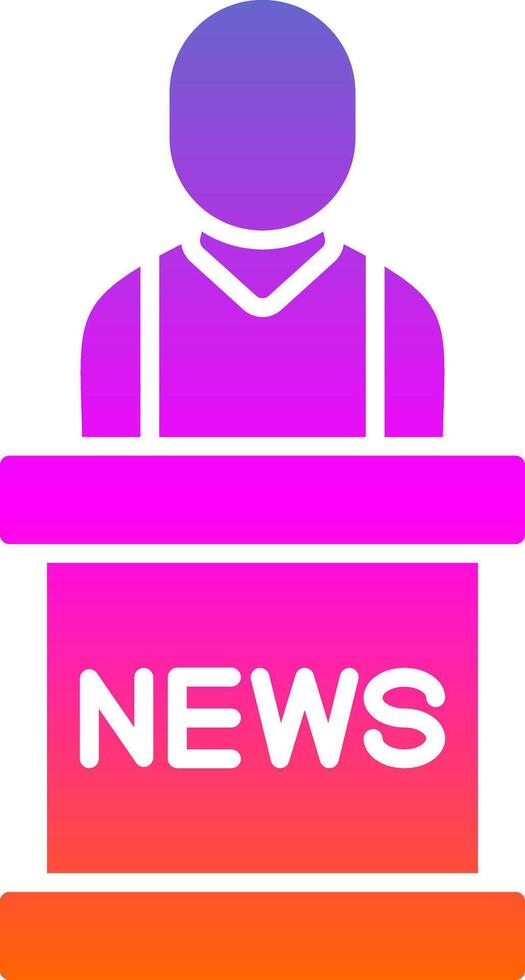 News Anchor Glyph Gradient Icon vector