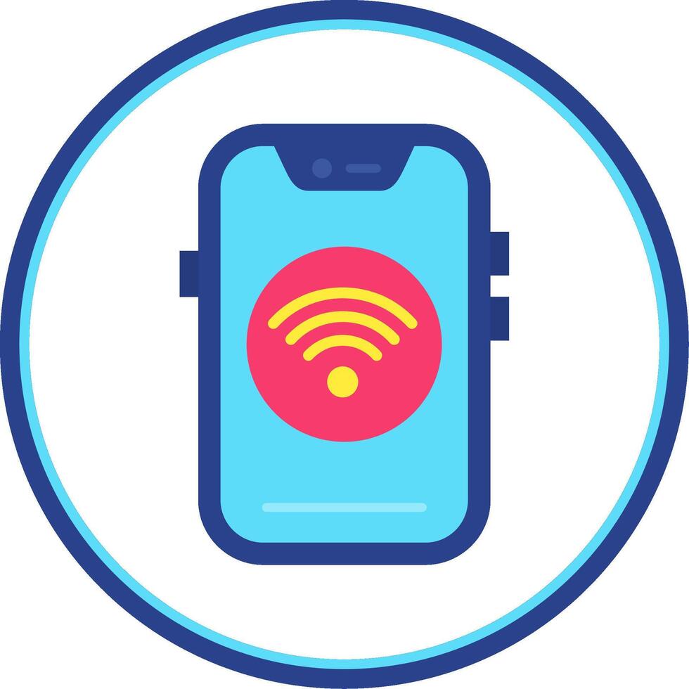 Wifi plano circulo uni icono vector