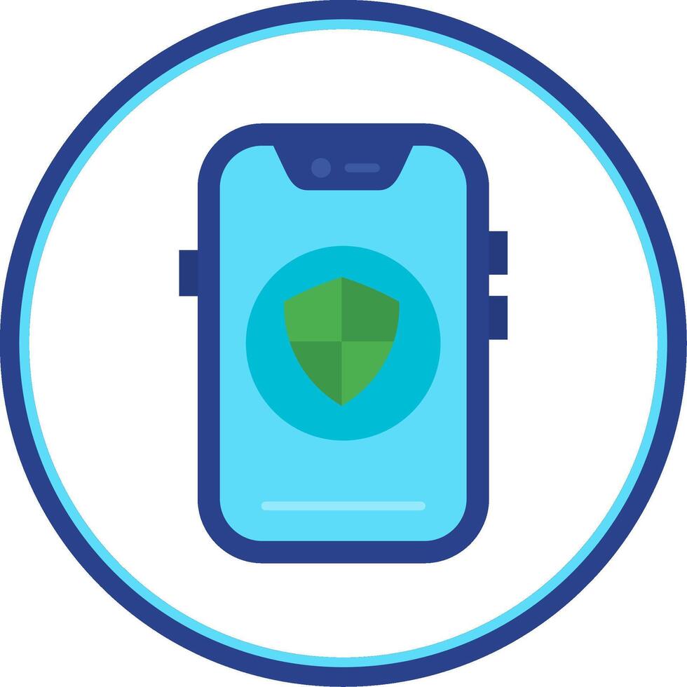 Shield Flat Circle Uni Icon vector