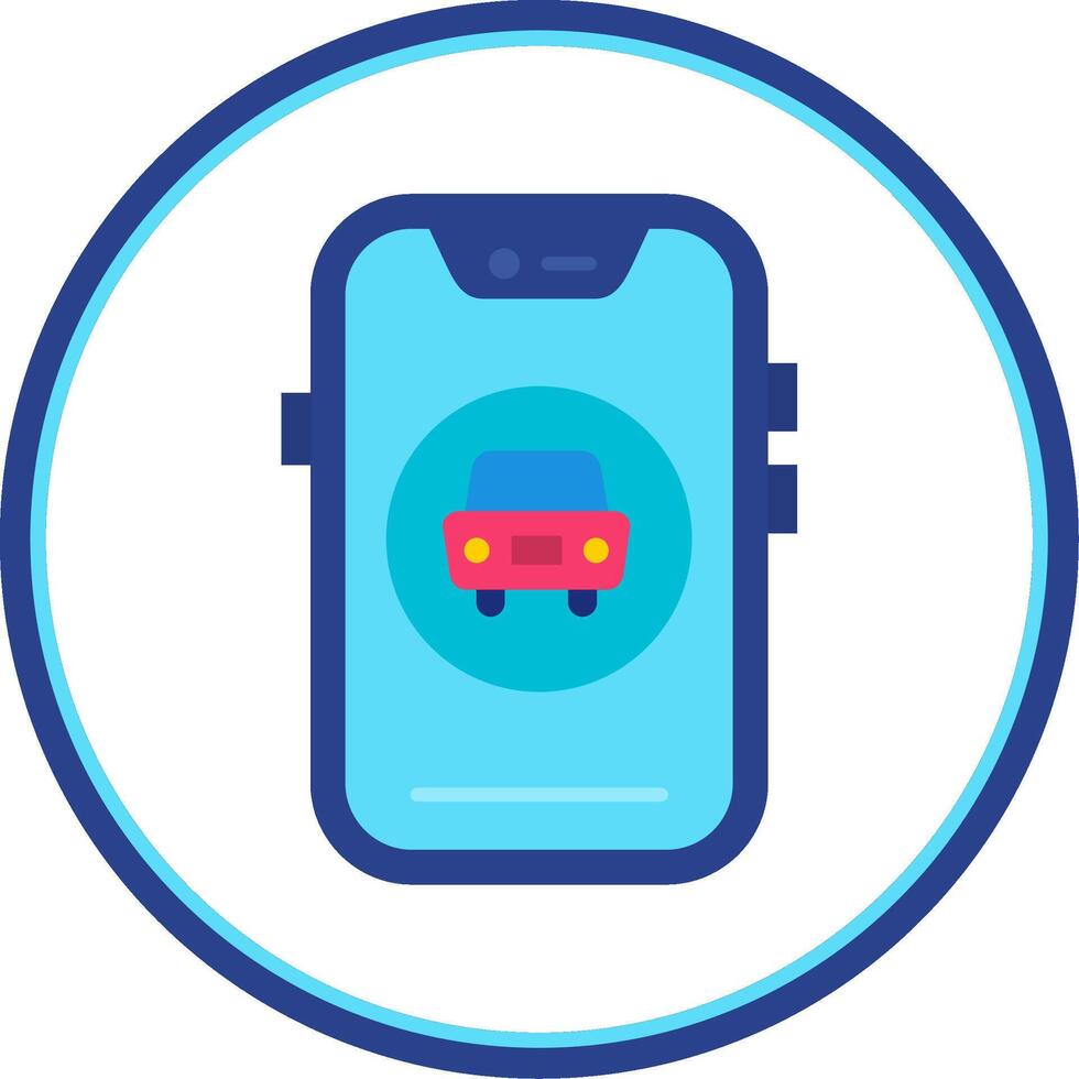 Car Flat Circle Uni Icon vector