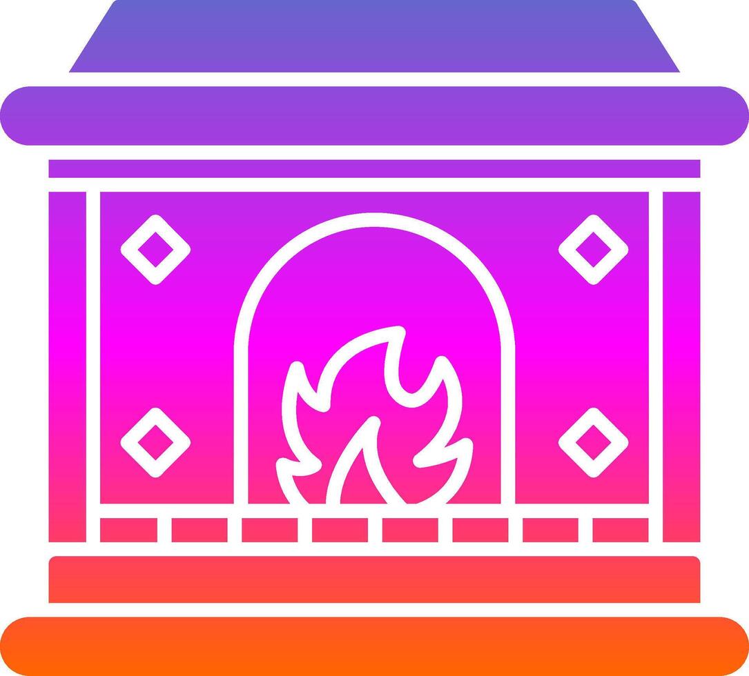 Fireplace Glyph Gradient Icon vector