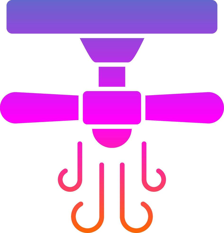 Ceiling Fan Glyph Gradient Icon vector