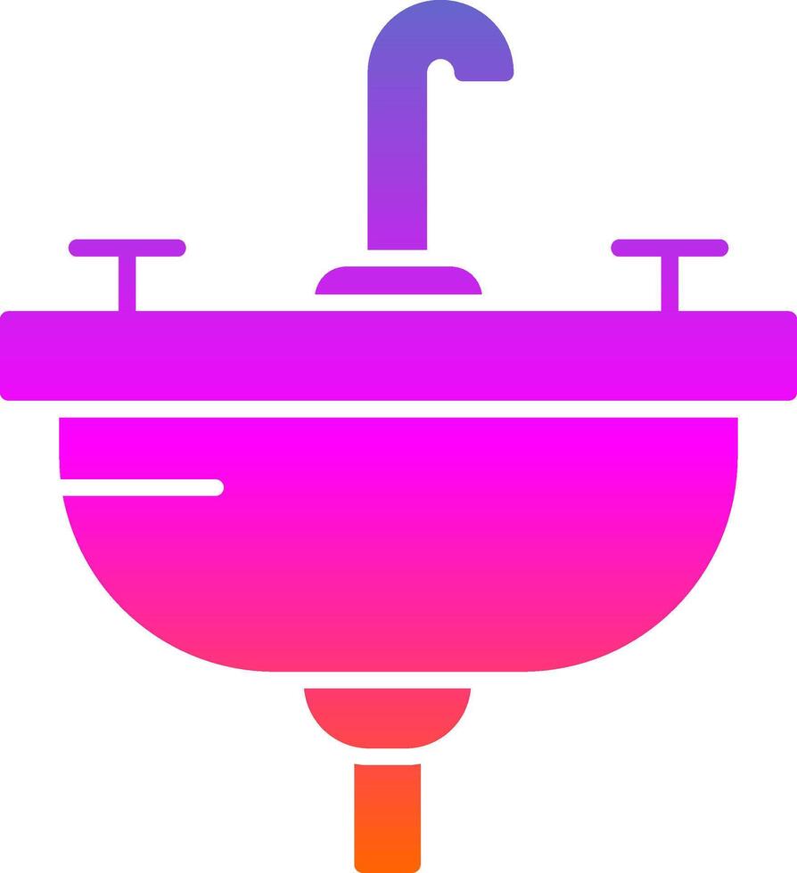 lavabo glifo degradado icono vector