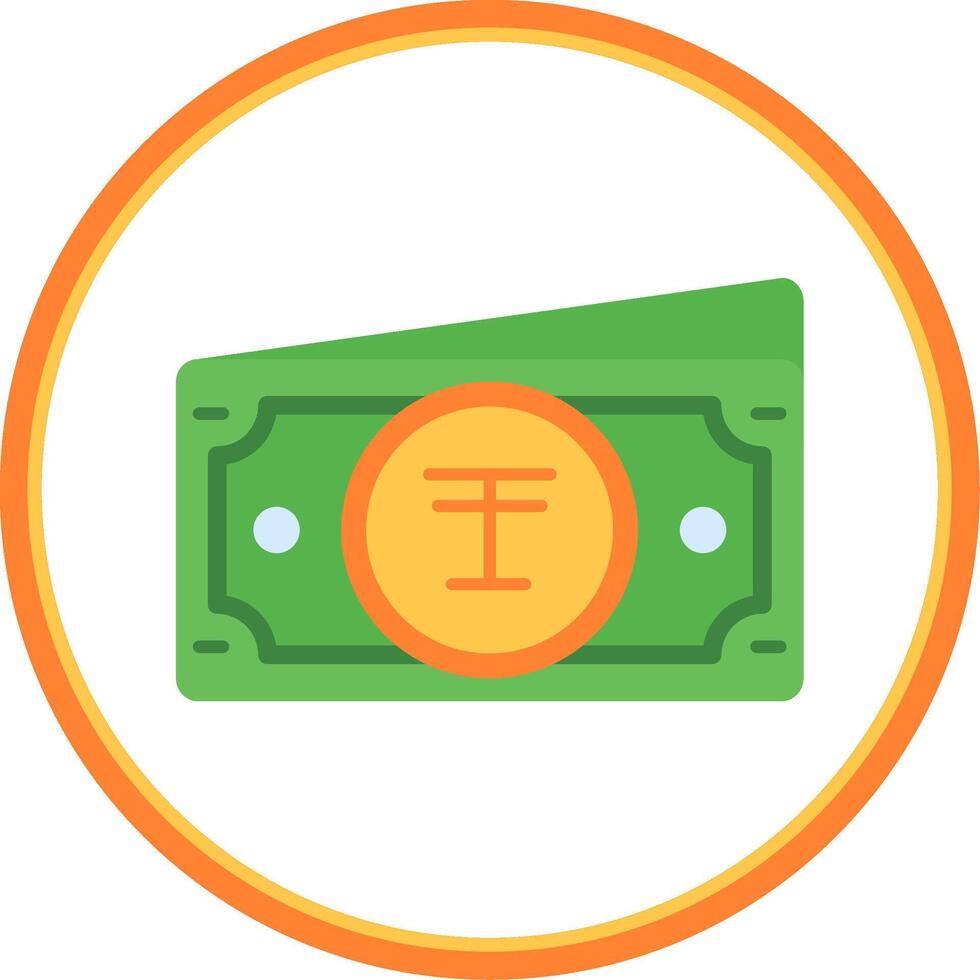 tenge plano circulo uni icono vector