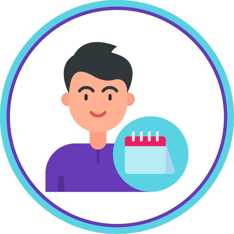 Calendar Flat Circle Uni Icon vector