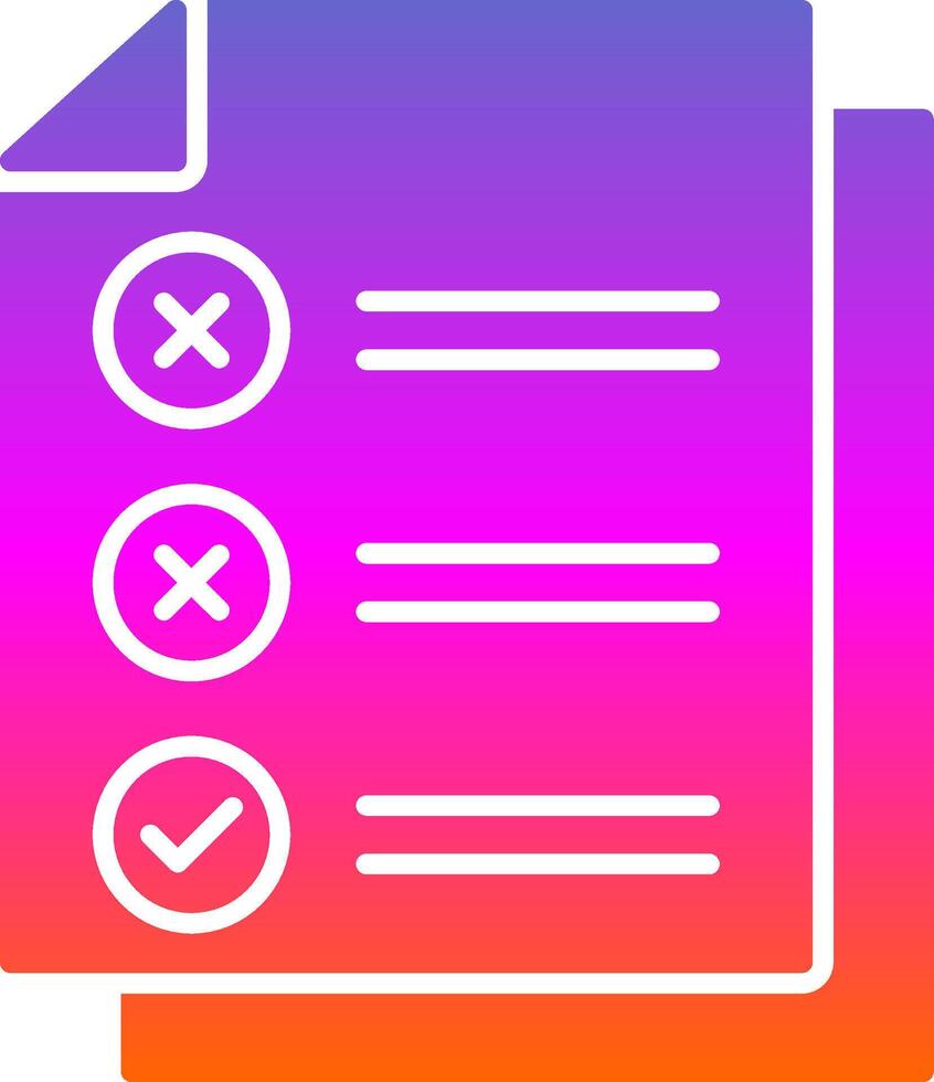 Check List Glyph Gradient Icon vector