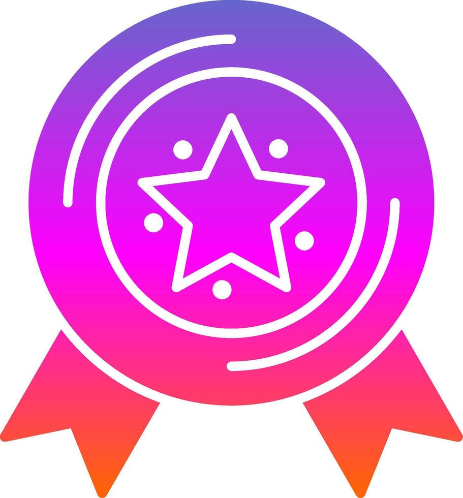 icono de gradiente de glifo de medalla vector