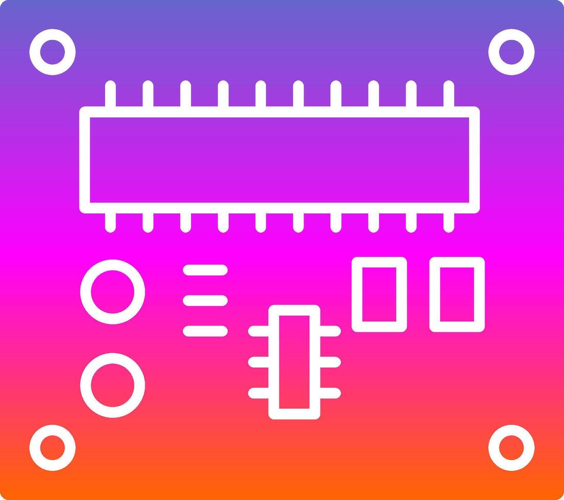 tarjeta de circuito impreso tablero glifo degradado icono vector