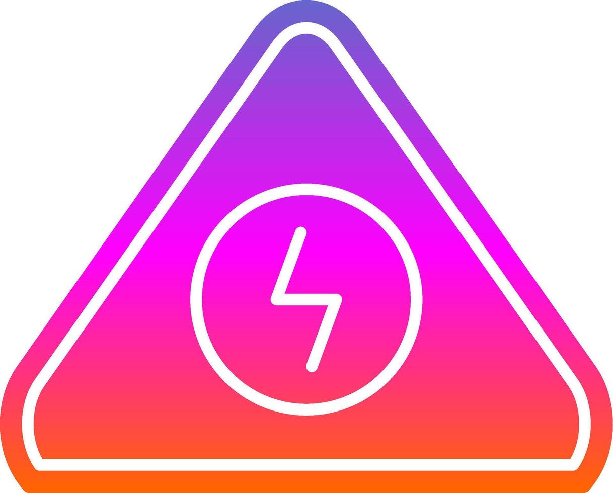 Electrical Danger Sign Glyph Gradient Icon vector