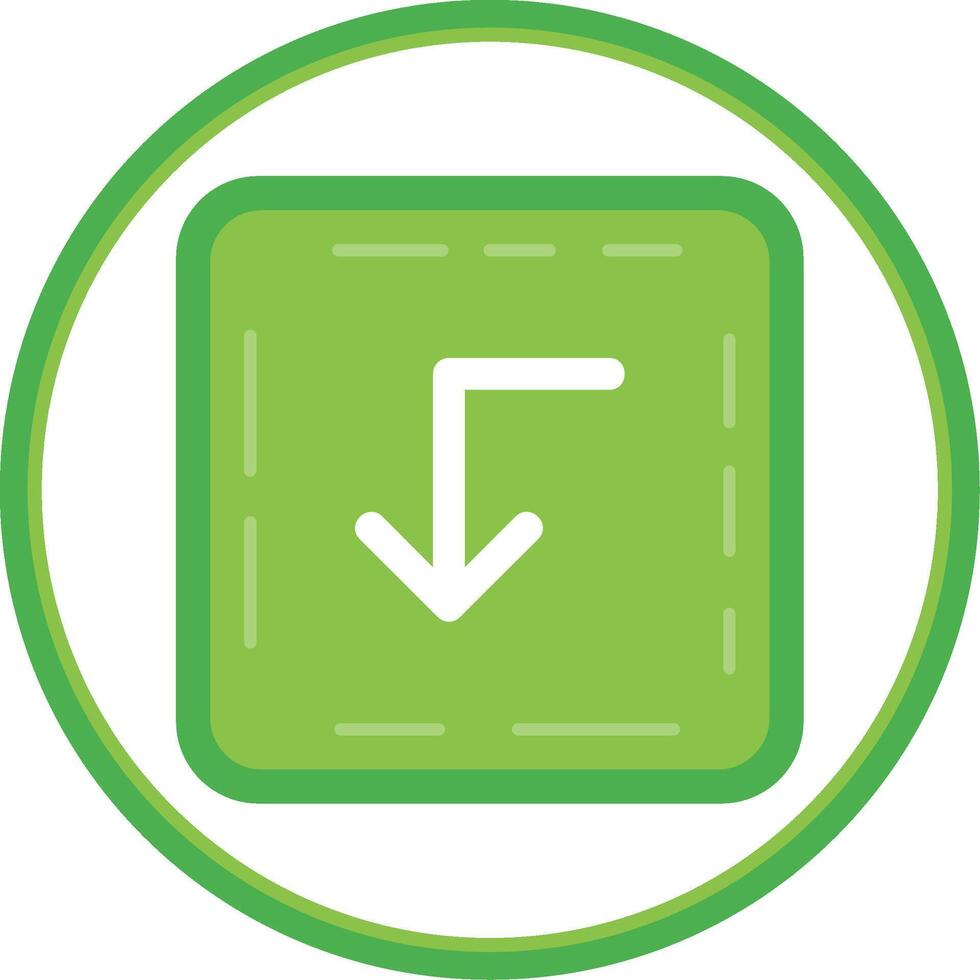 Turn down Flat Circle Uni Icon vector