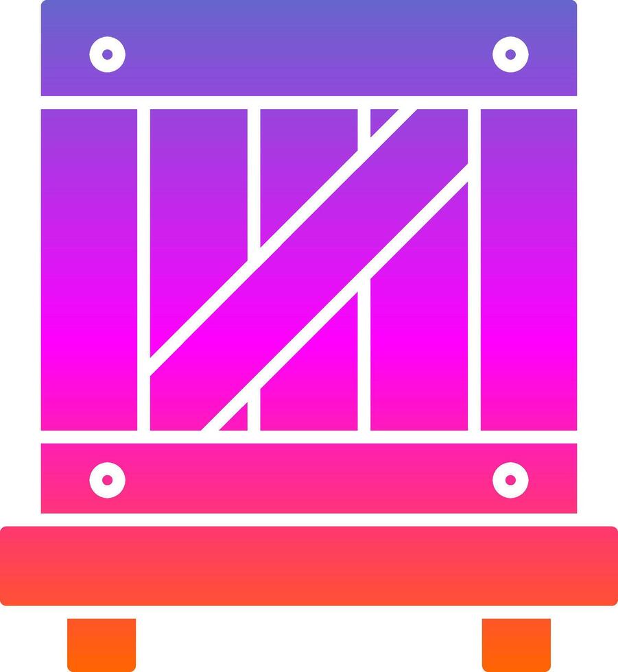Wooden Box Glyph Gradient Icon vector
