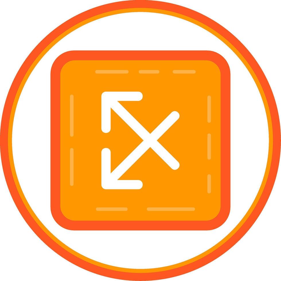 Intersect Flat Circle Uni Icon vector