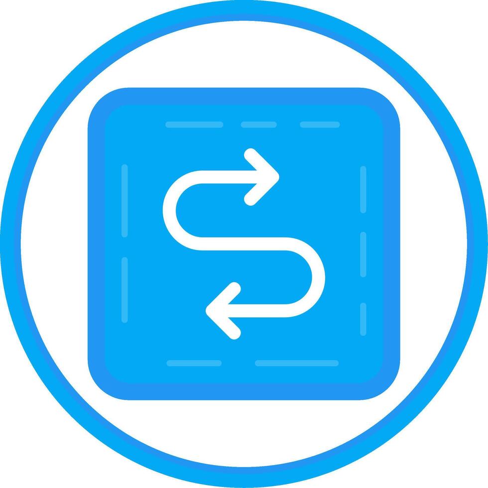 Zigzag Flat Circle Uni Icon vector