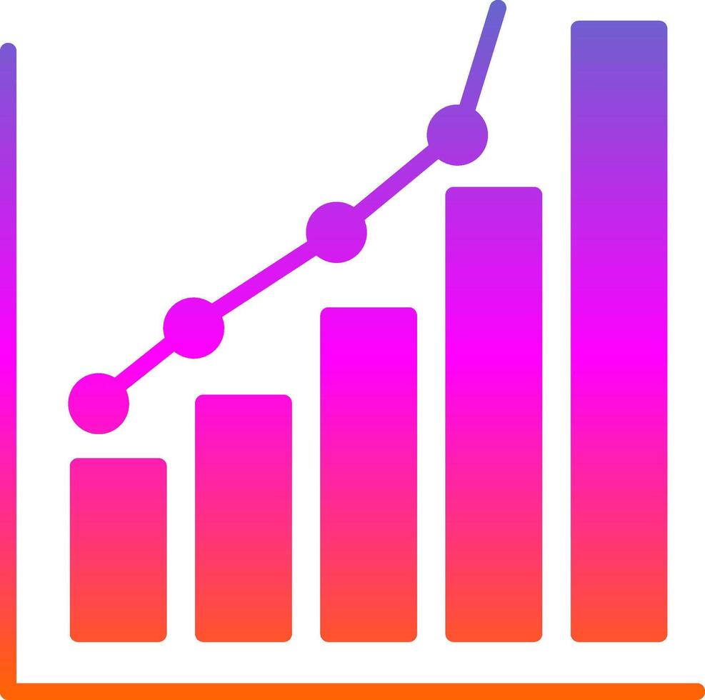 Increase Glyph Gradient Icon vector