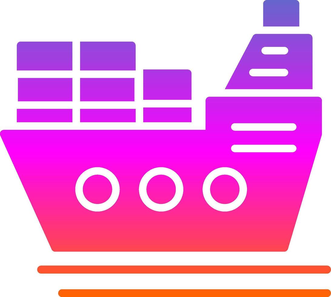 icono de gradiente de glifo de barco vector