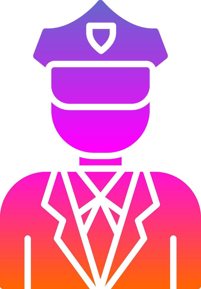 policía glifo degradado icono vector