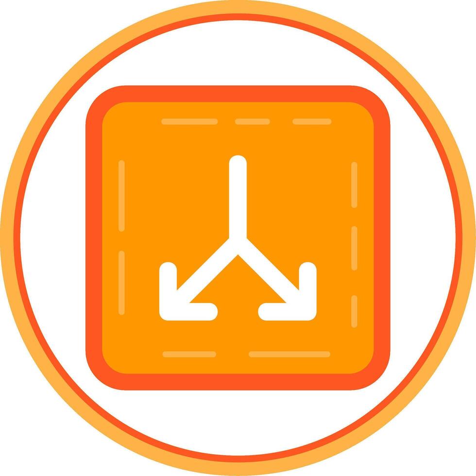 Split Flat Circle Uni Icon vector