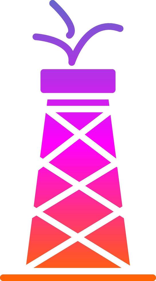Oil Tower Glyph Gradient Icon vector
