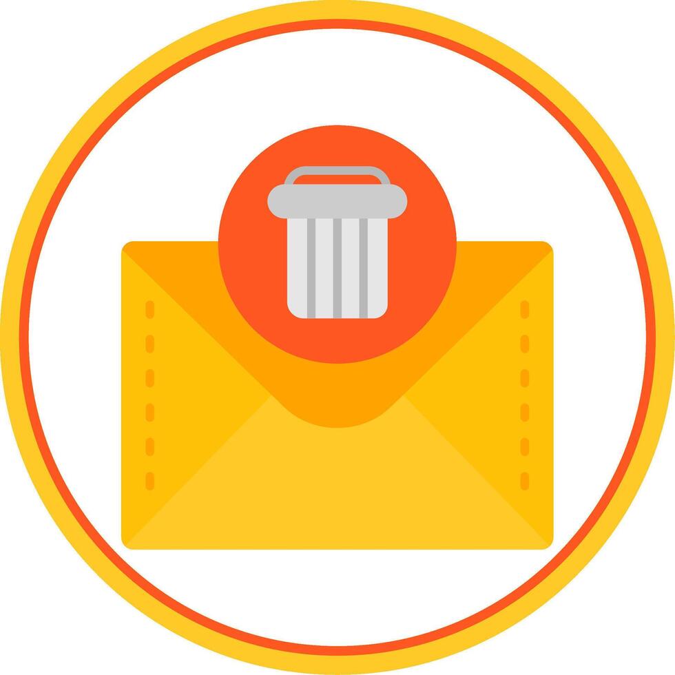 Dustbin Flat Circle Uni Icon vector