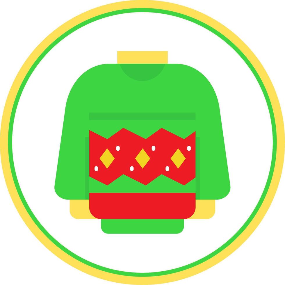 Sweater Flat Circle Uni Icon vector