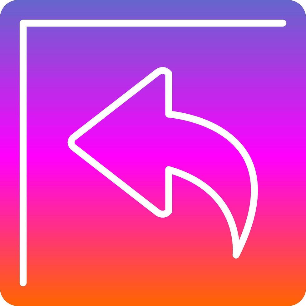 Curved Left Glyph Gradient Icon vector
