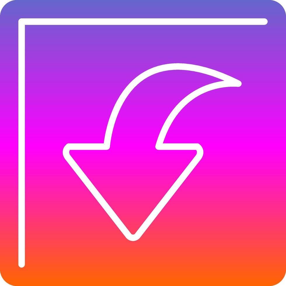 Curved Down Glyph Gradient Icon vector