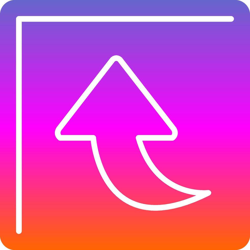 Curved Up Glyph Gradient Icon vector