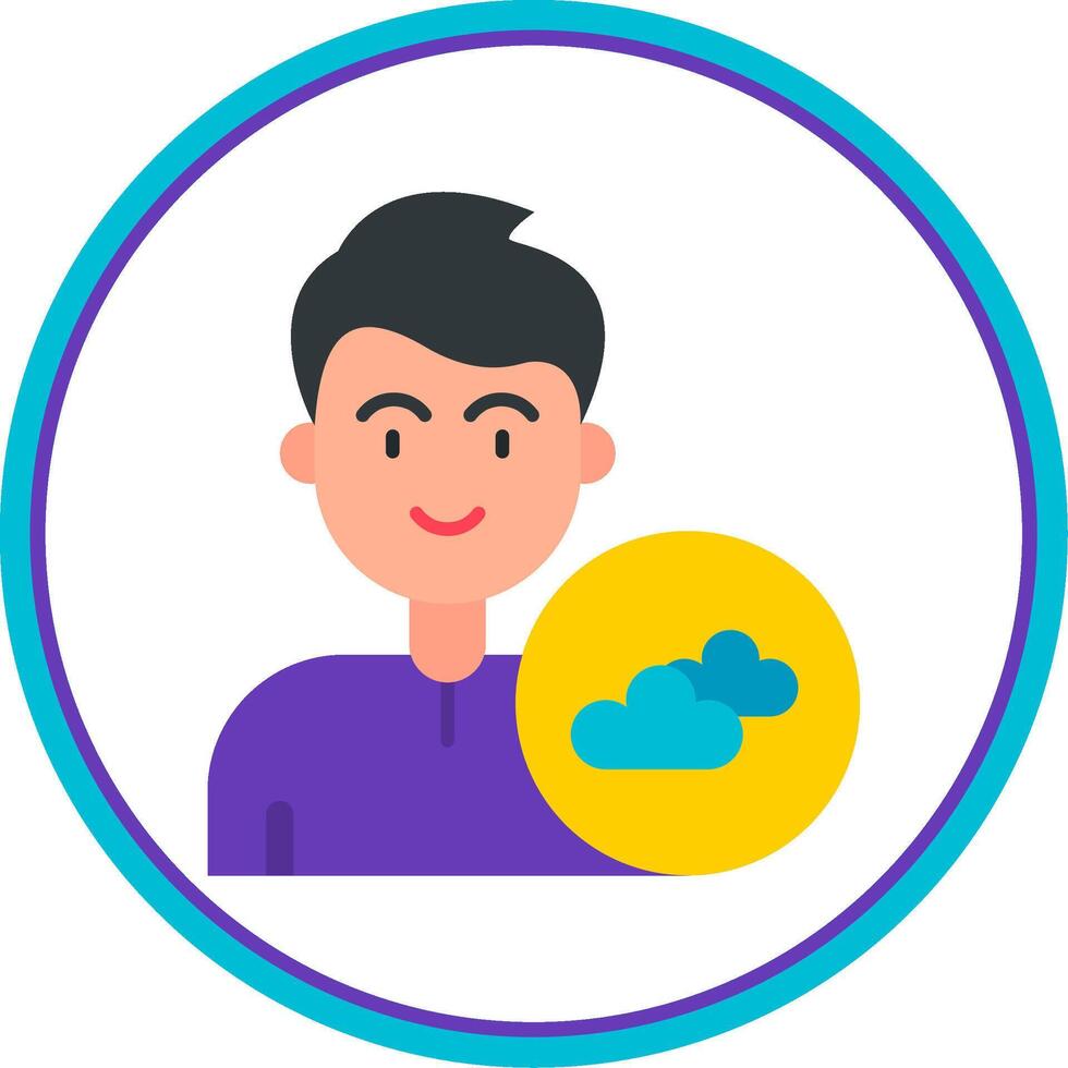 Cloud Flat Circle Uni Icon vector