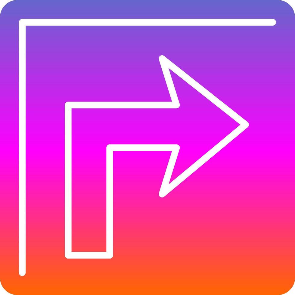 Turn Right Glyph Gradient Icon vector