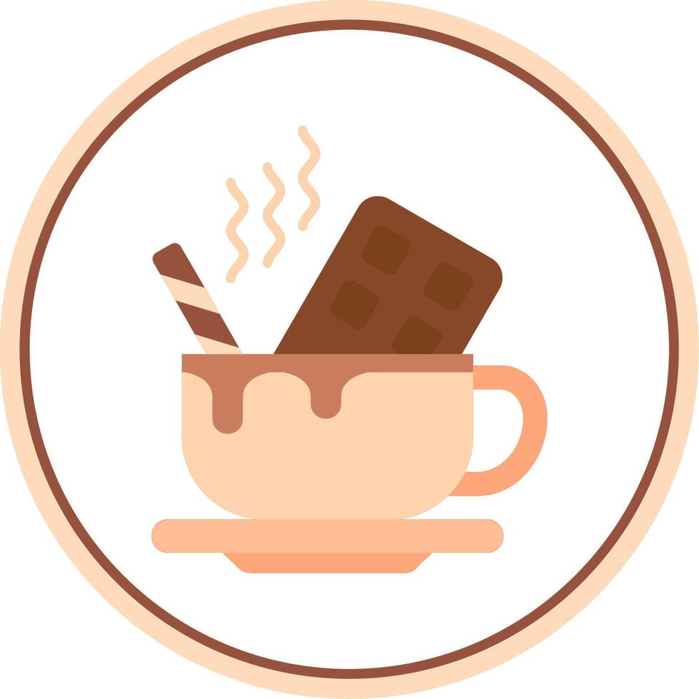 caliente chocolate plano circulo uni icono vector